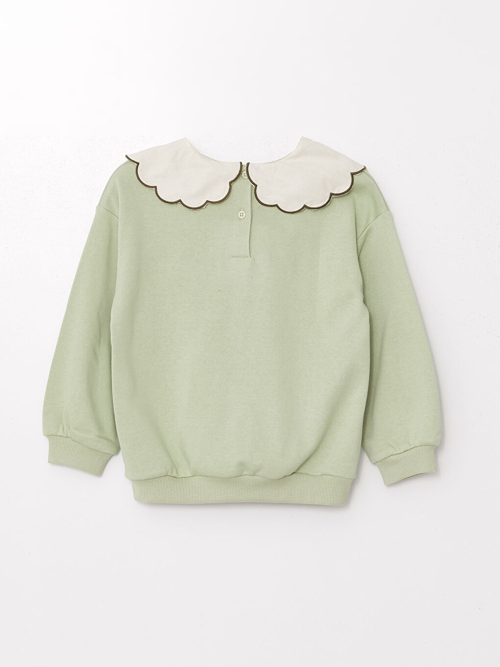 Peter Pan Collar Embroidered Thick Girls' Sweatshirt-1