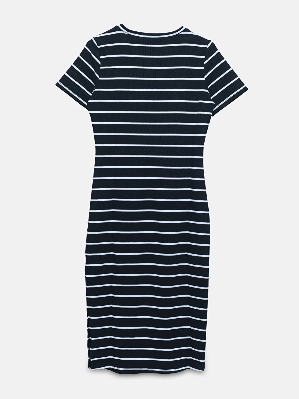 LCWAIKIKI Maternity Robe Moulante Rayée à Manches Courtes et Col Rond pour Femmes -W4AH99Z8-LEG