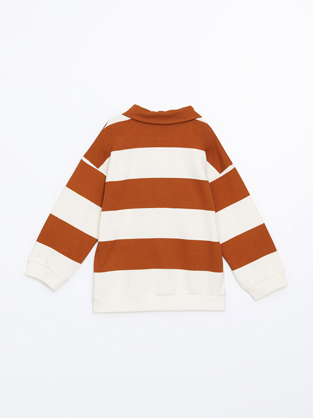 Kahverengi Polo Yaka Baskılı Erkek Çocuk Sweatshirt-1