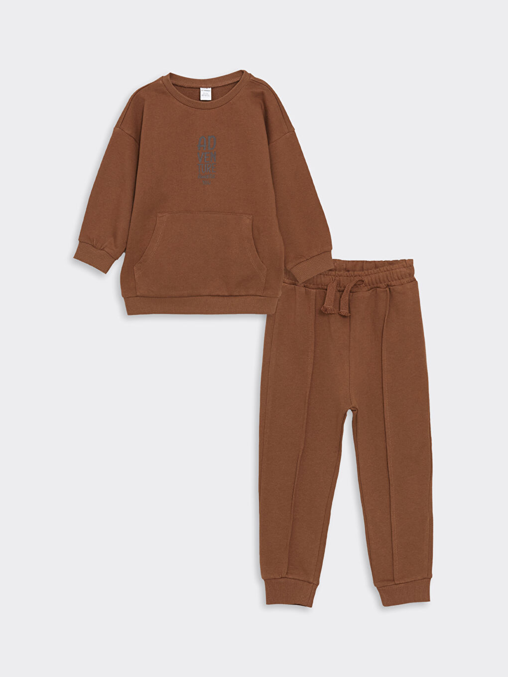 LCW Kids Crew Neck Printed Boy's Sweatshirt and Tracksuit Bottom 2-Piece Set -W4AI50Z1-R1Q