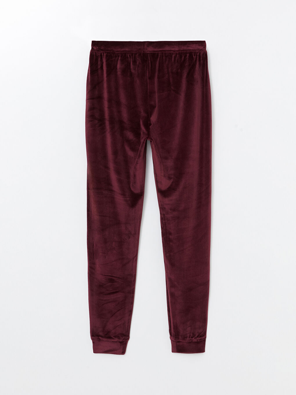 Mürdüm Beli Lastikli Kadife Kadın Jogger Pijama Alt-1