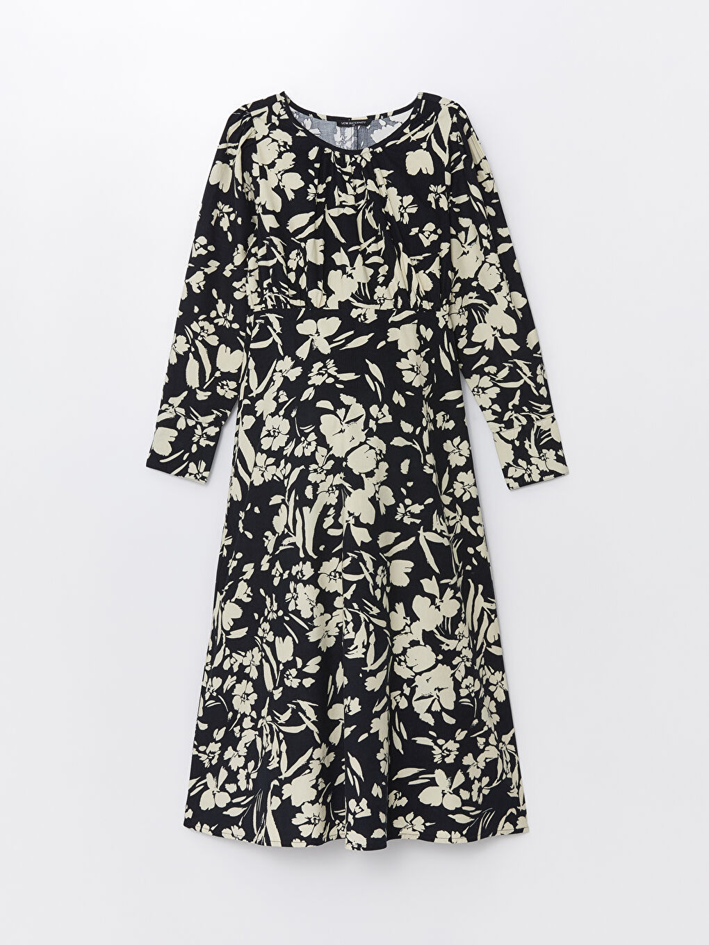 Платье для беременных с круглым вырезом и узором-5