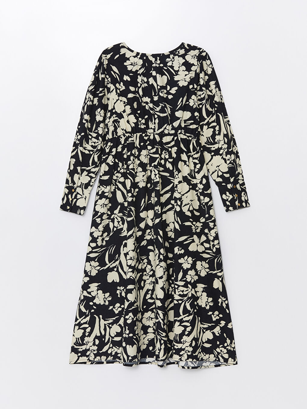 Платье для беременных с круглым вырезом и узором-6