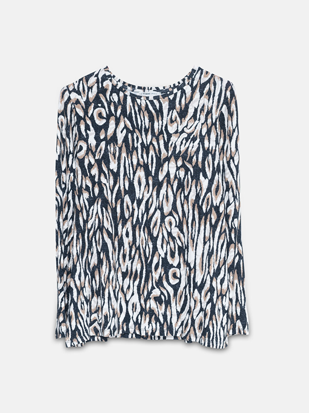LCW Grace T-shirt à col rond à motifs pour Femmes -W4AK13Z8-LQB