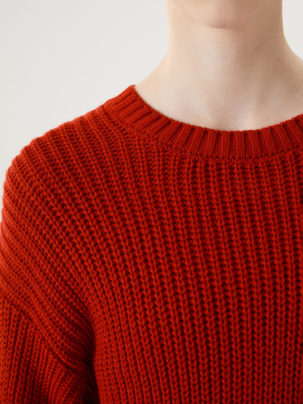 XSIDE Crew Neck Crop Women's Knitwear Sweater -W4AK19Z8-HNK