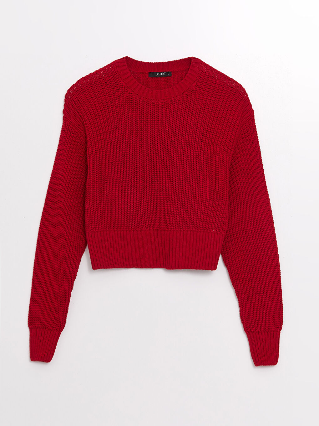 XSIDE Crew Neck Crop Women's Knitwear Sweater -W4AK19Z8-HNK