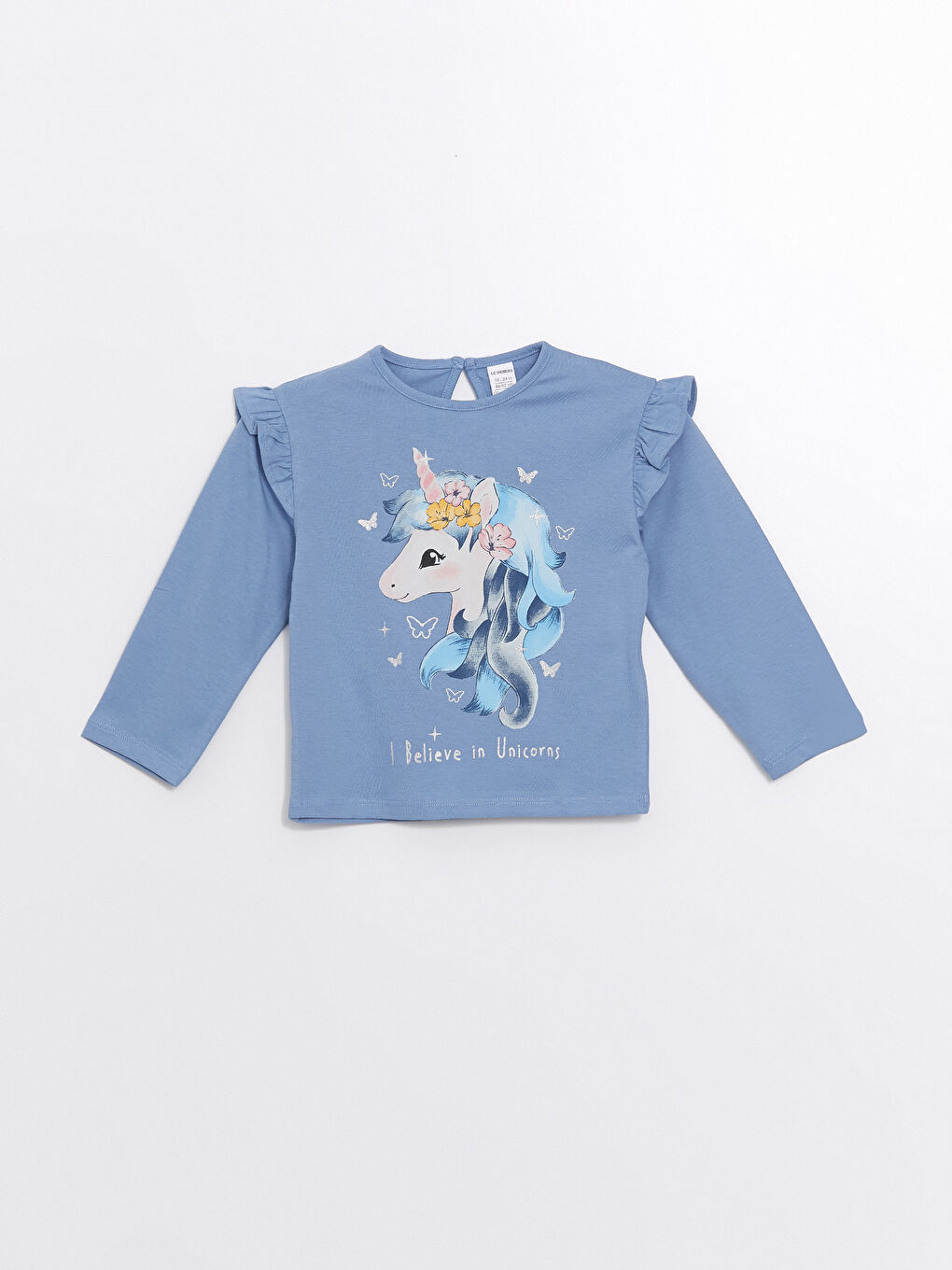 LCW Kids Crew Neck Long Sleeve Printed Girls' Blouse 2 Pack -W4AK31Z1-QZ8