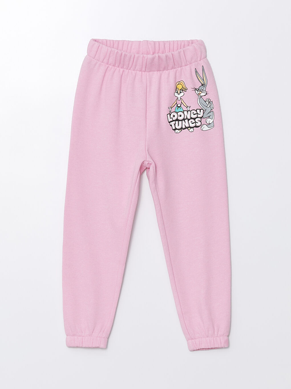 LCW baby Crew Neck Long Sleeve Bugs Bunny Printed Girls Sweatshirt and Tracksuit Bottom 2 Pack -W4AK43Z1-LT4