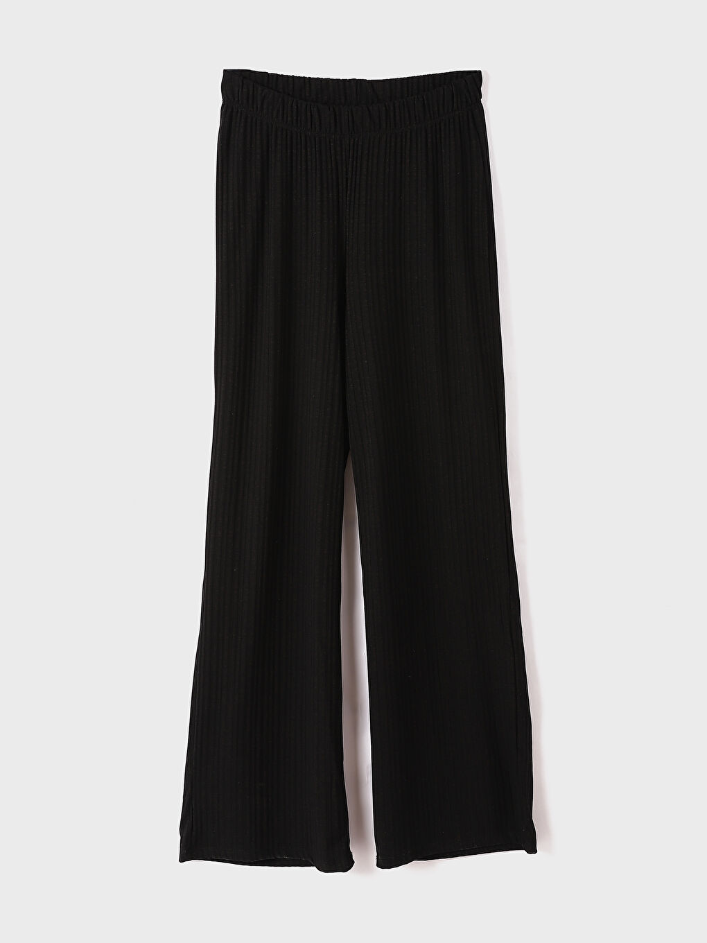 Elasticated Waist Plain Wide Leg Women's Trousers