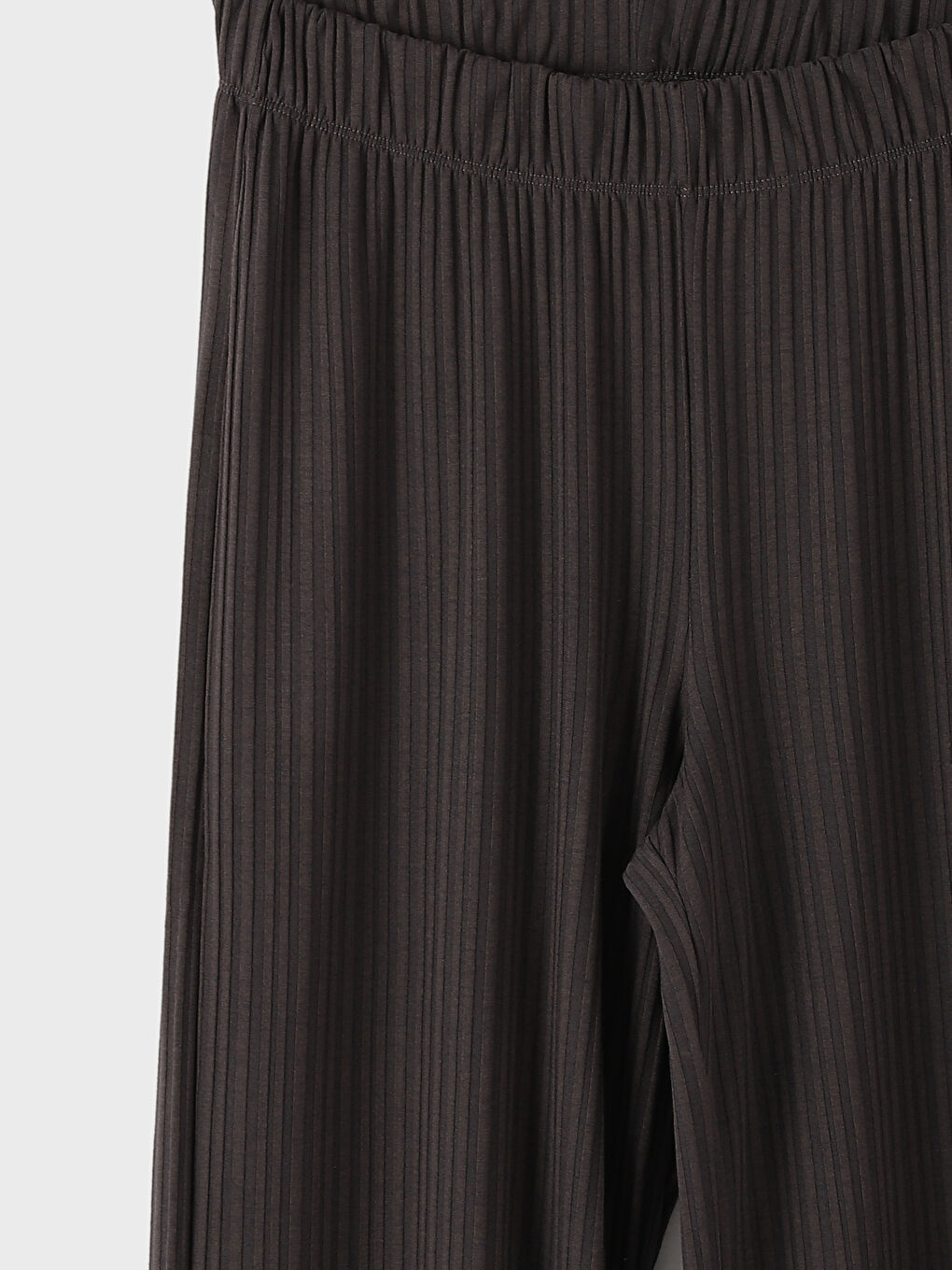 Elasticated Waist Plain Wide Leg Women's Trousers-3