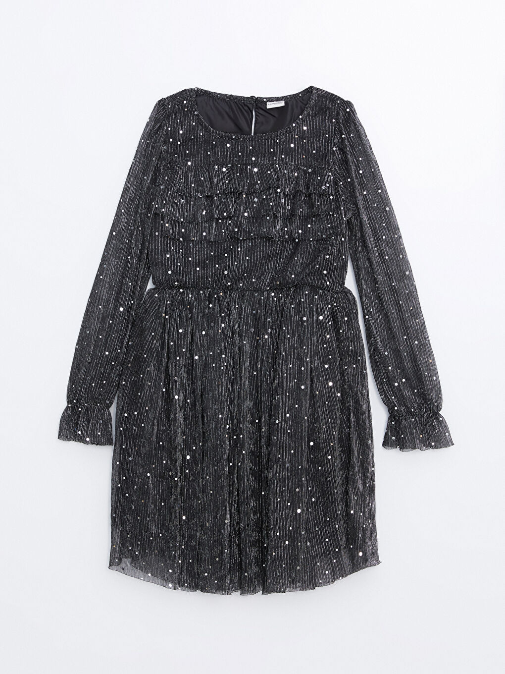Crew Neck Sparkly Girls' Dress -W4AL41Z4-CVL
