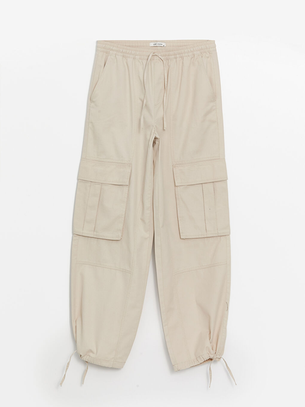 LCW Vision Elasticated Waist Plain Gabardine Women's Cargo Trousers -W4AL48Z8-YFF