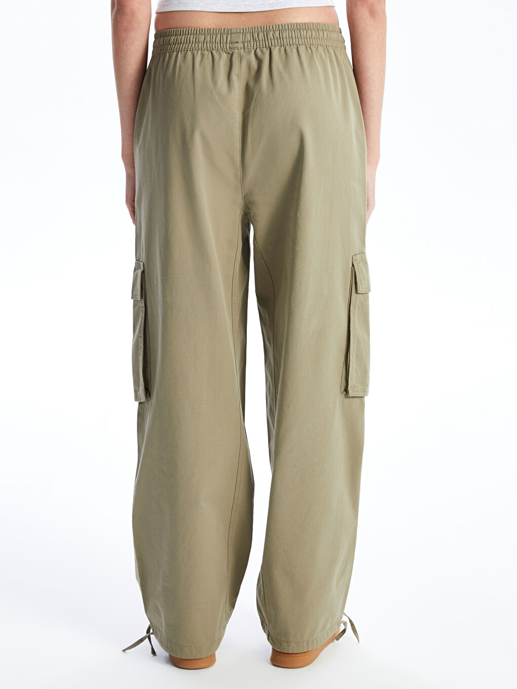 LCW Vision Pantalone Cargo Ženske Jednostavne Sa Elastičnim Strukom Od Kepera -W4AL48Z8-YGY