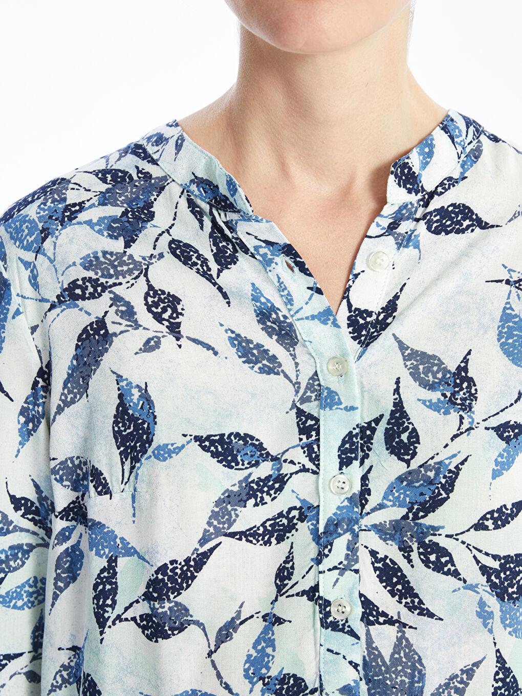 Notch Neck Patterned Women's Tunic-2