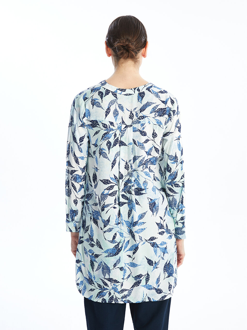 Notch Neck Patterned Women's Tunic-3