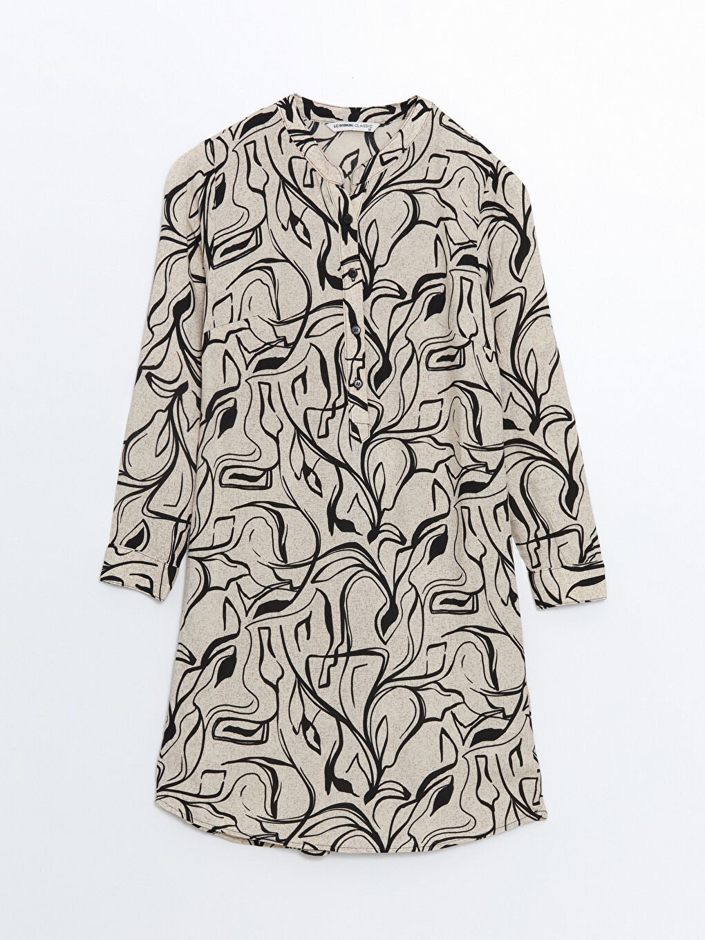 Notch Neck Patterned Women's Tunic-4