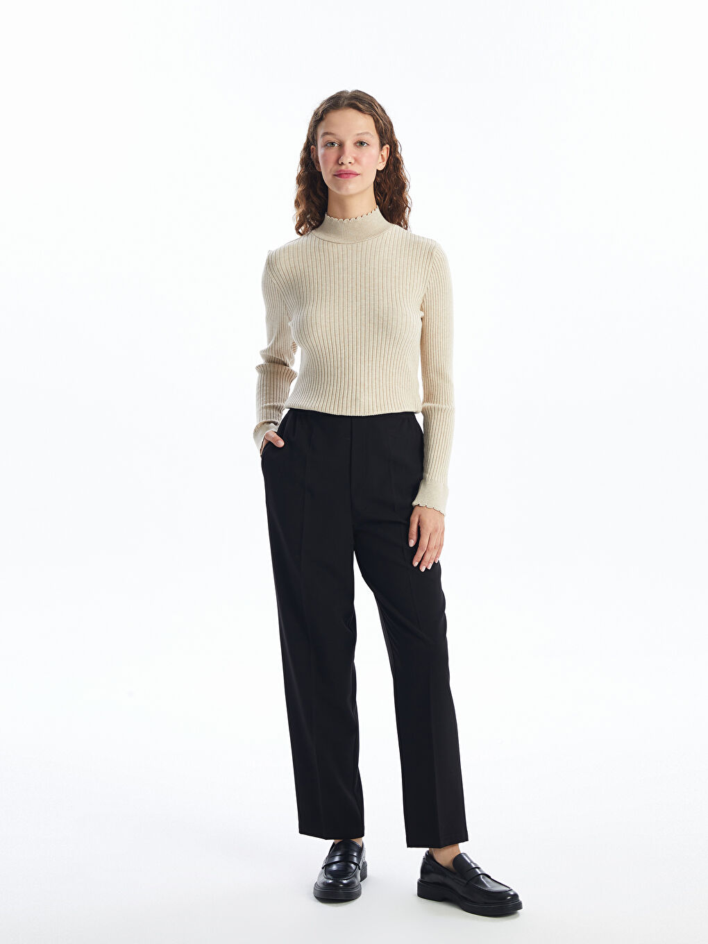 LC Waikiki Elasticated Waist Women's Trousers -W4AL85Z8-CVL