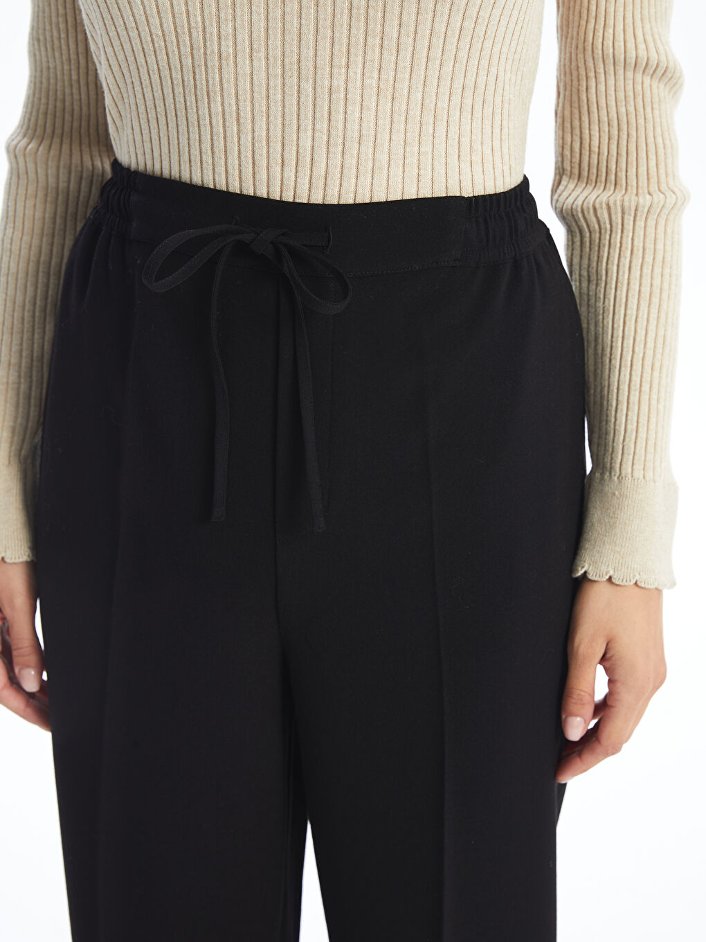 LC Waikiki Elasticated Waist Women's Trousers -W4AL85Z8-CVL