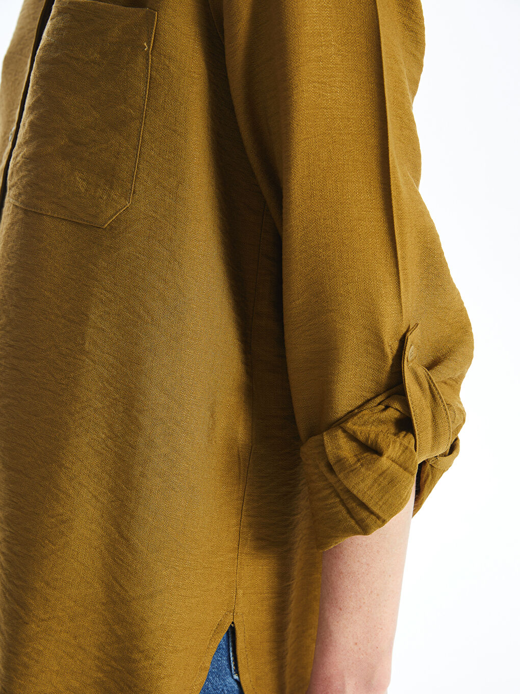 Plain Long Sleeve Dobby Women's Shirt-3