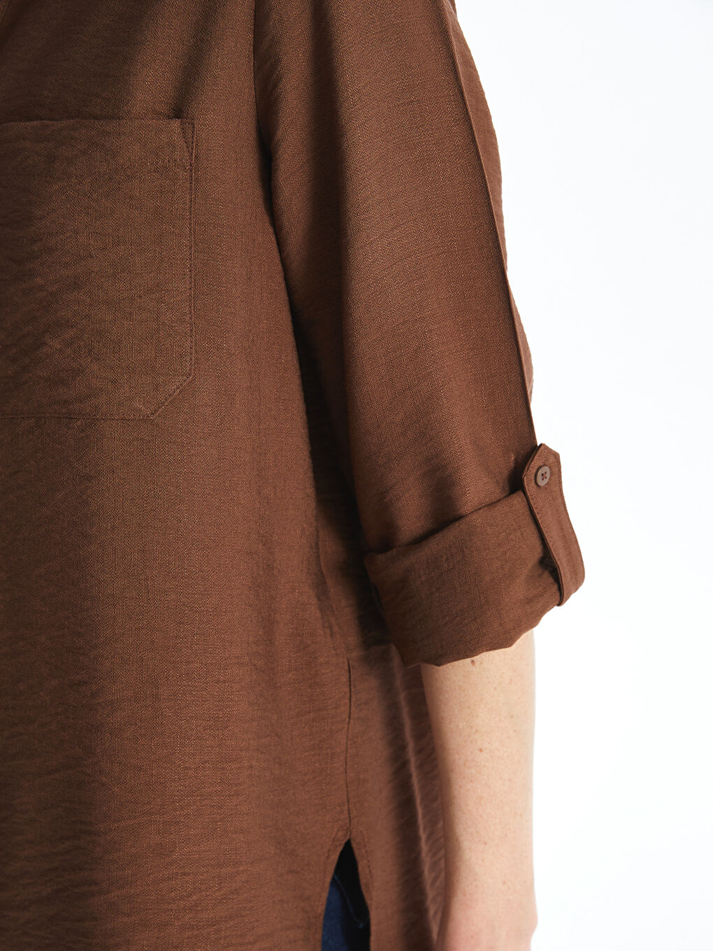 Plain Long Sleeve Dobby Women's Shirt-3