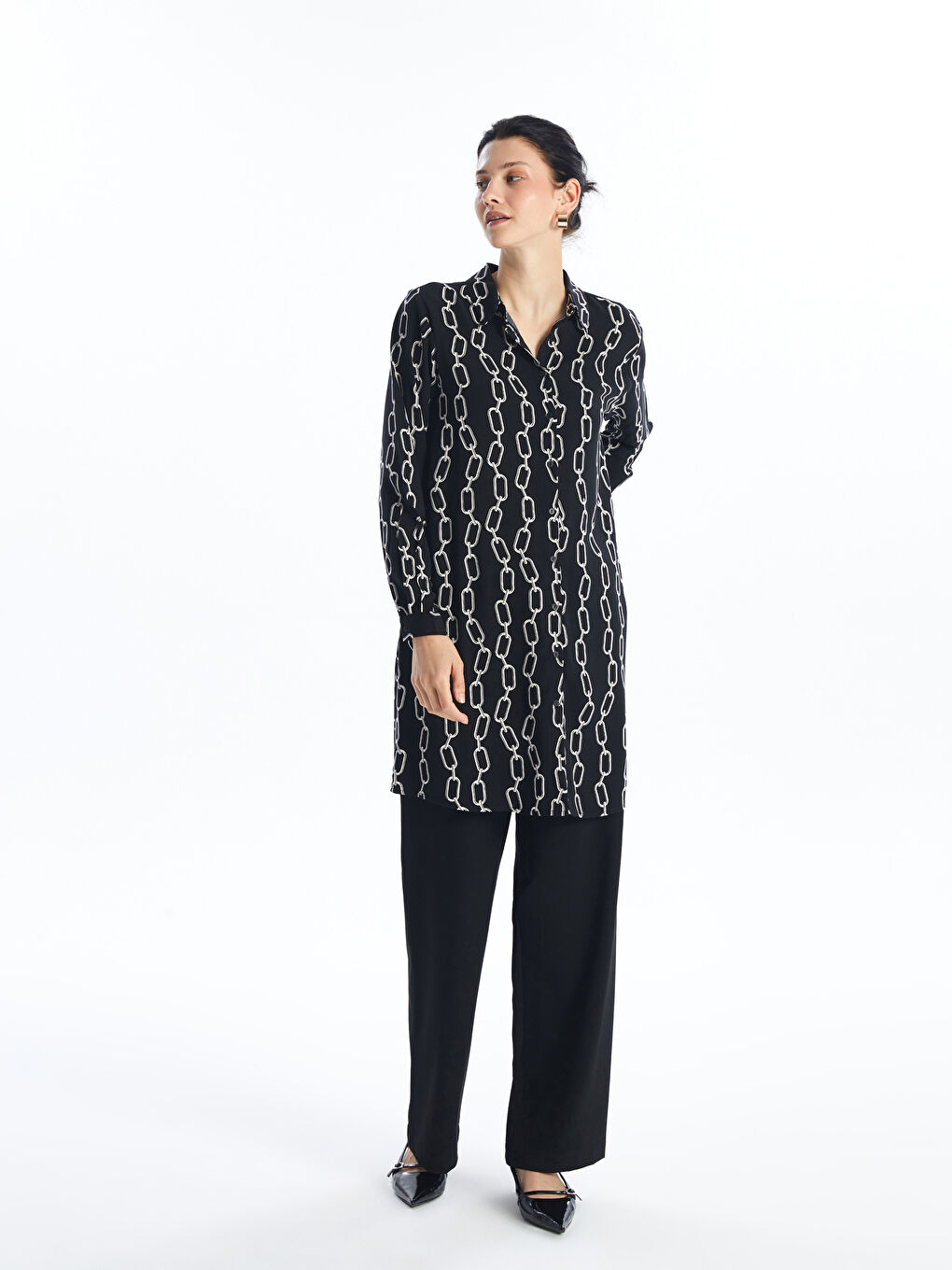 تونيك قميص نسائي منقوش-2