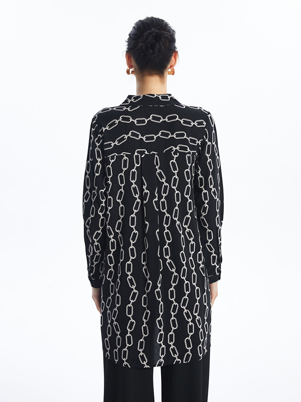 تونيك قميص نسائي منقوش-4