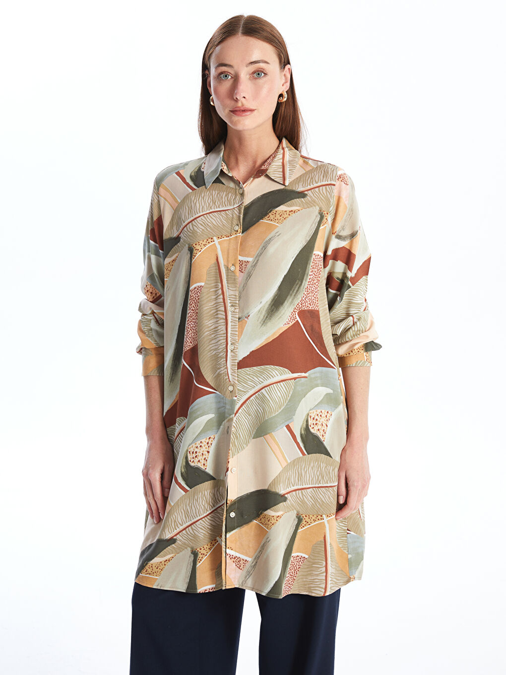 LCWAIKIKI Classic Patterned Women's Shirt Tunic -W4AL99Z8-F9C