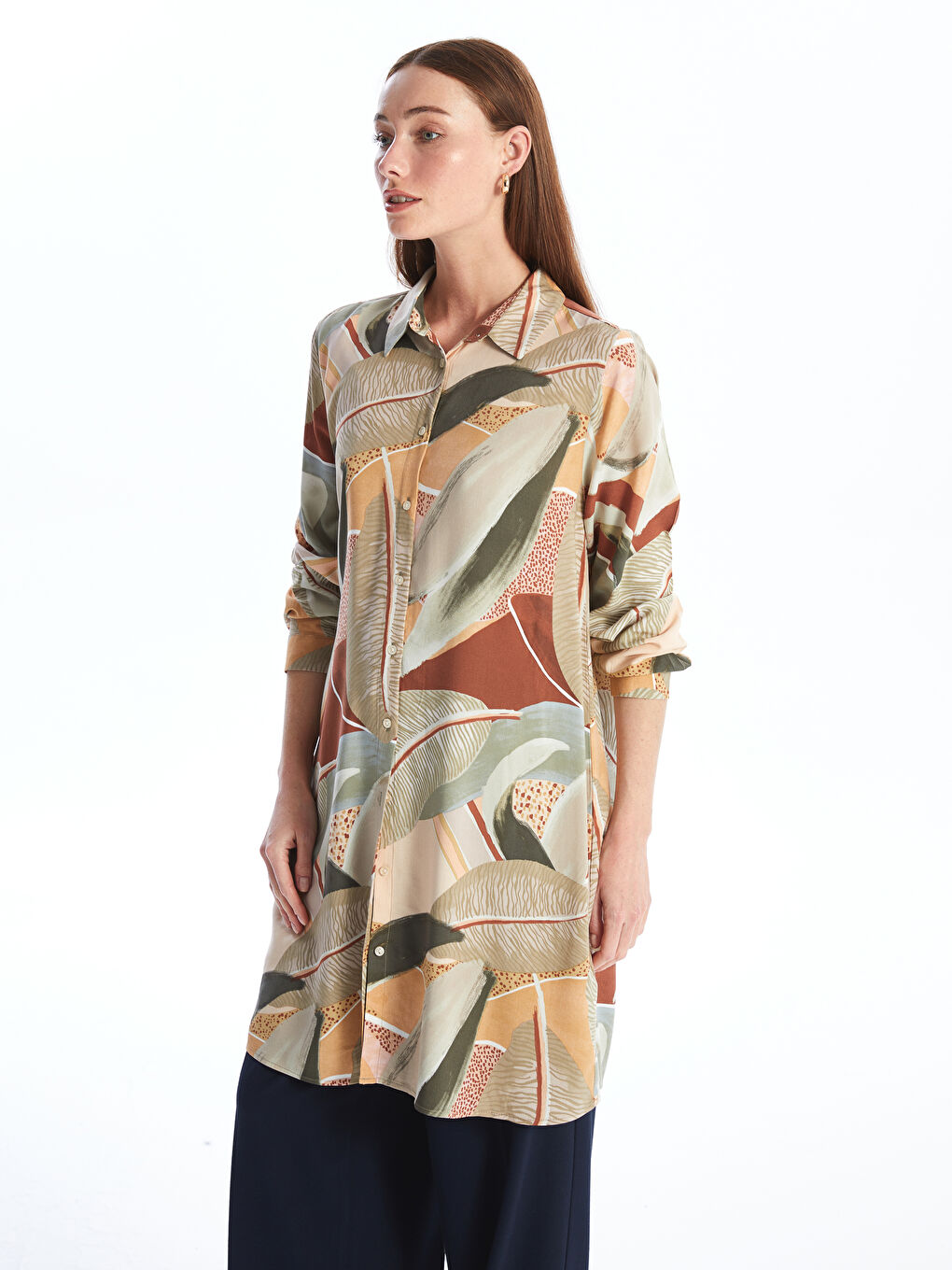 LCWAIKIKI Classic Patterned Women's Shirt Tunic -W4AL99Z8-F9C