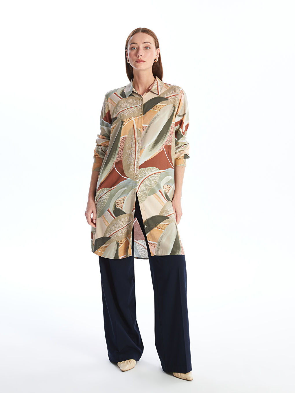 LCWAIKIKI Classic Patterned Women's Shirt Tunic -W4AL99Z8-F9C
