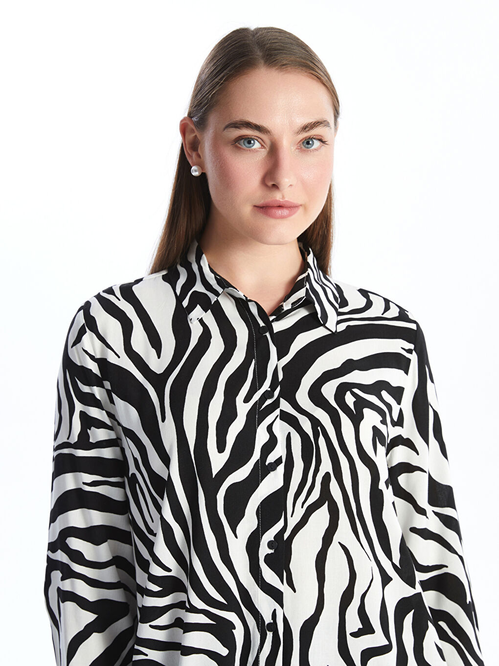 LCWAIKIKI Classic Patterned Women's Shirt Tunic -W4AL99Z8-LQJ
