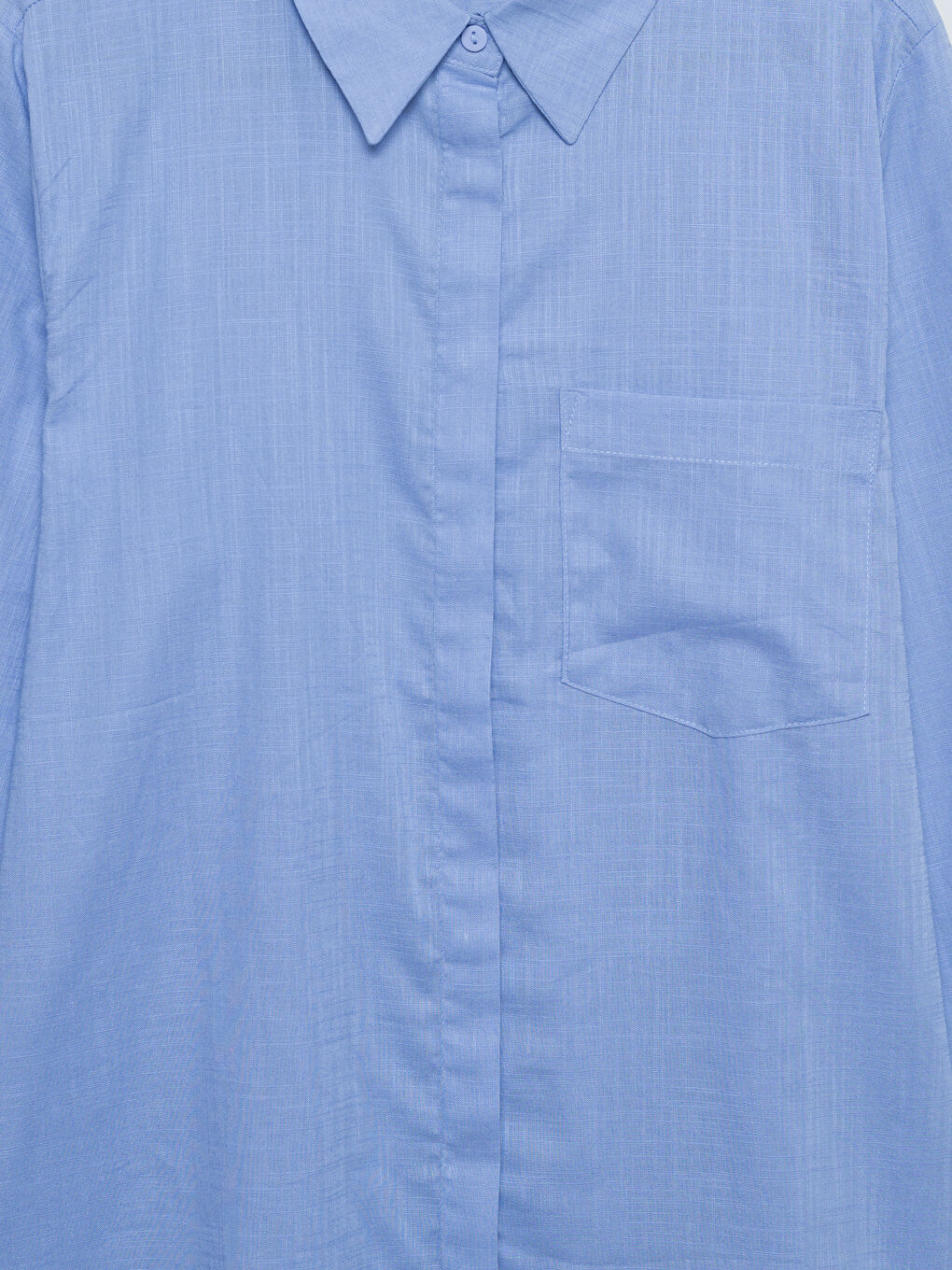 LCWAIKIKI Classic Women's Plain Shirt with Pocket Detail -W4AN02Z8-H1F