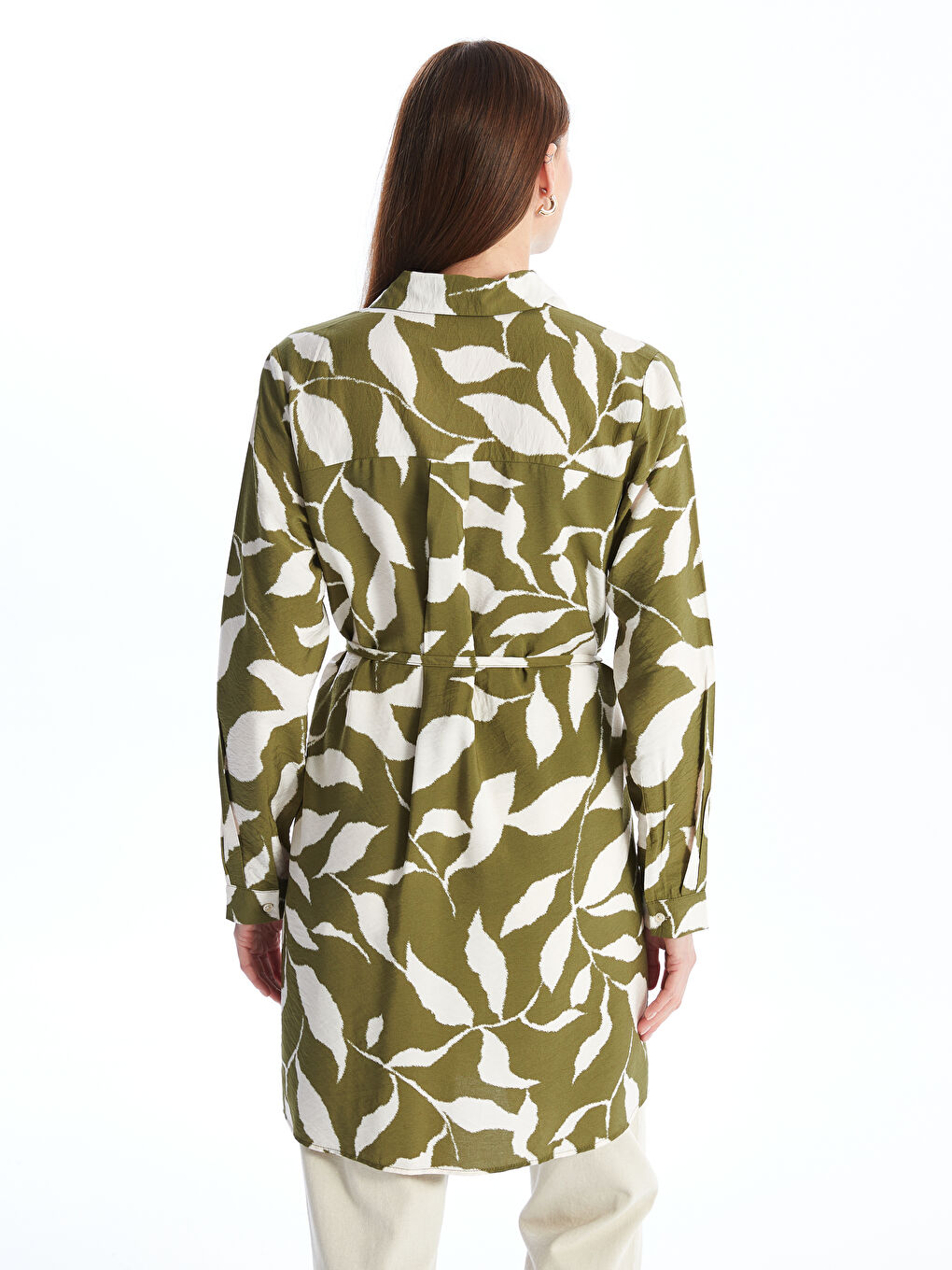 LCWAIKIKI Classic Patterned Women's Shirt Tunic with Sash -W4AN10Z8-LS6