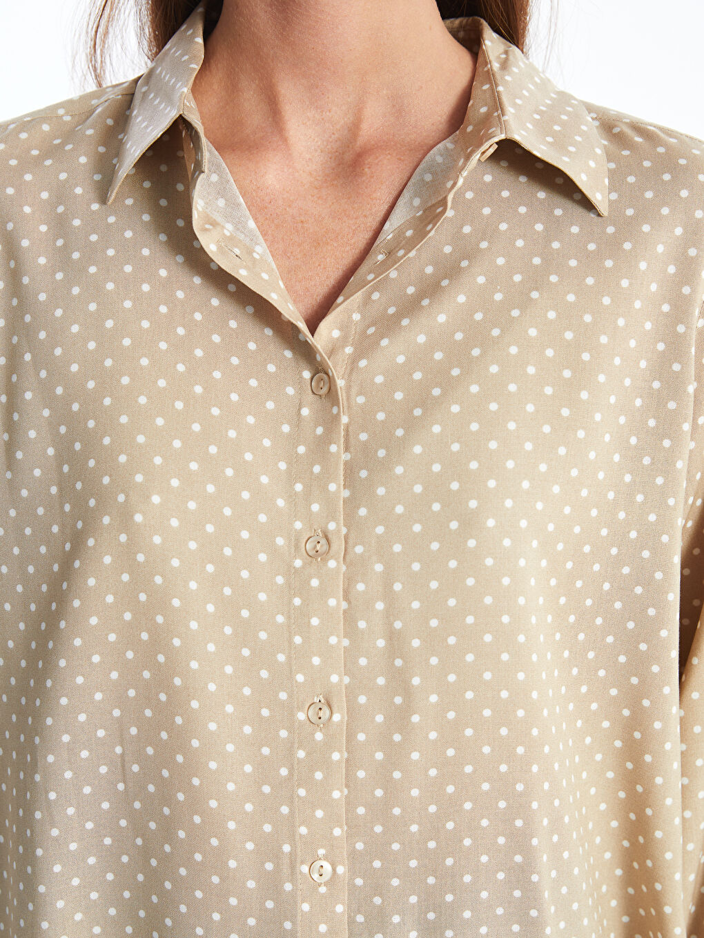 LC Waikiki Polka Dot Long Sleeve Women's Shirt -W4AN11Z8-LQB