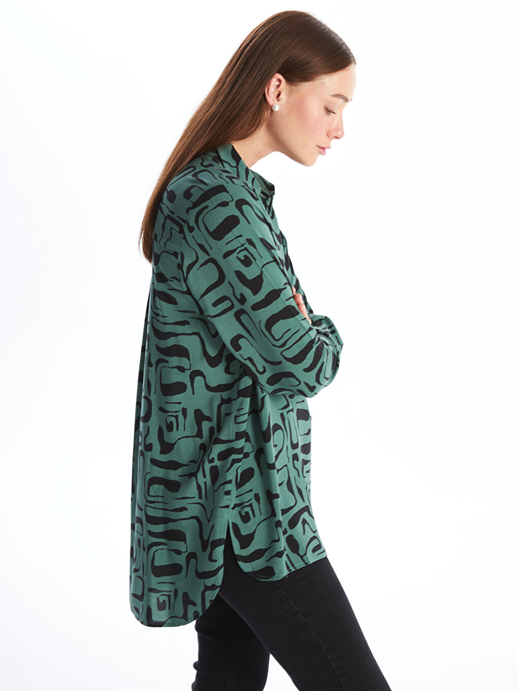 Ženska košulja dugih rukava sa dezenom-1