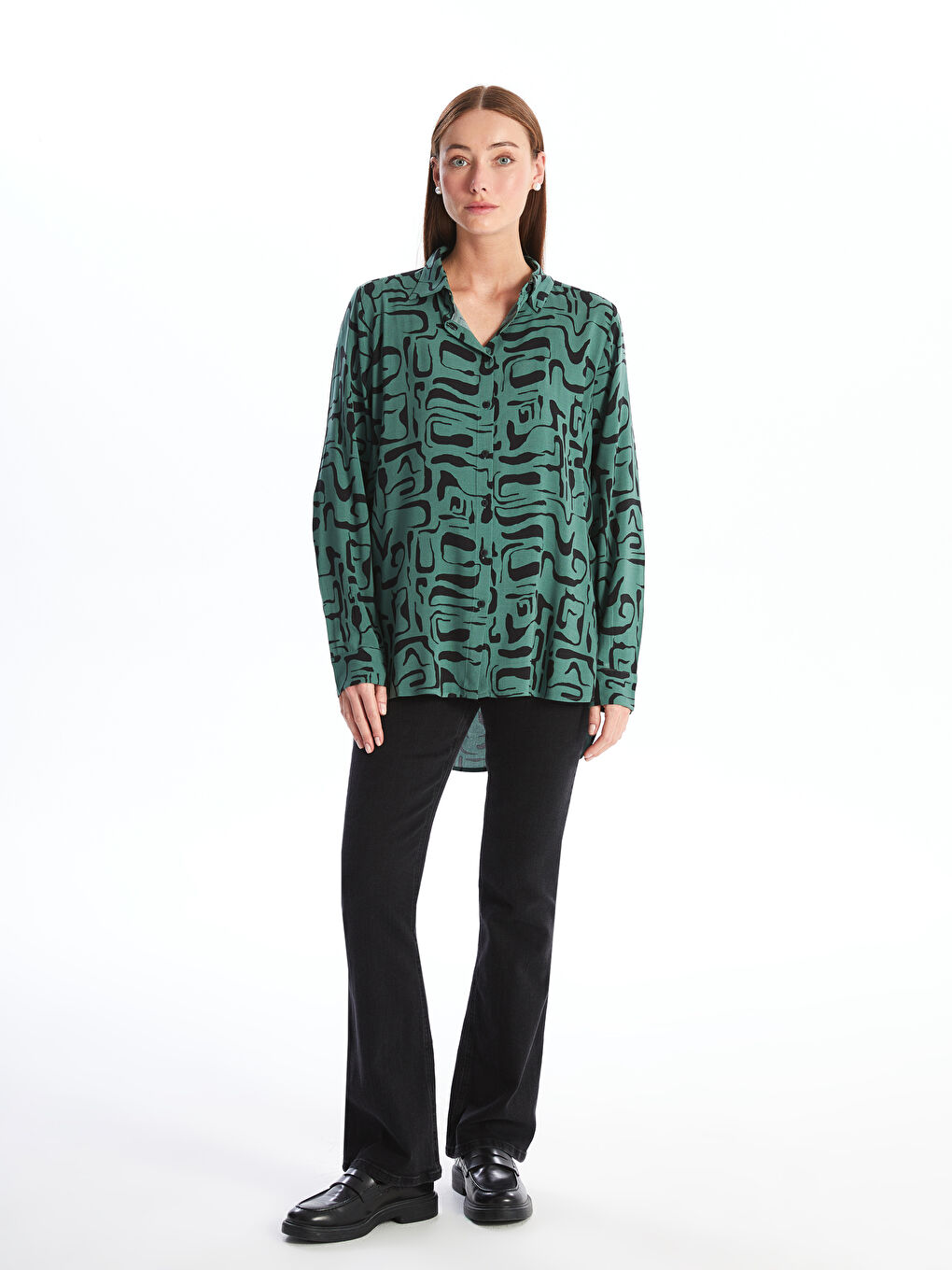 Ženska košulja dugih rukava sa dezenom-2