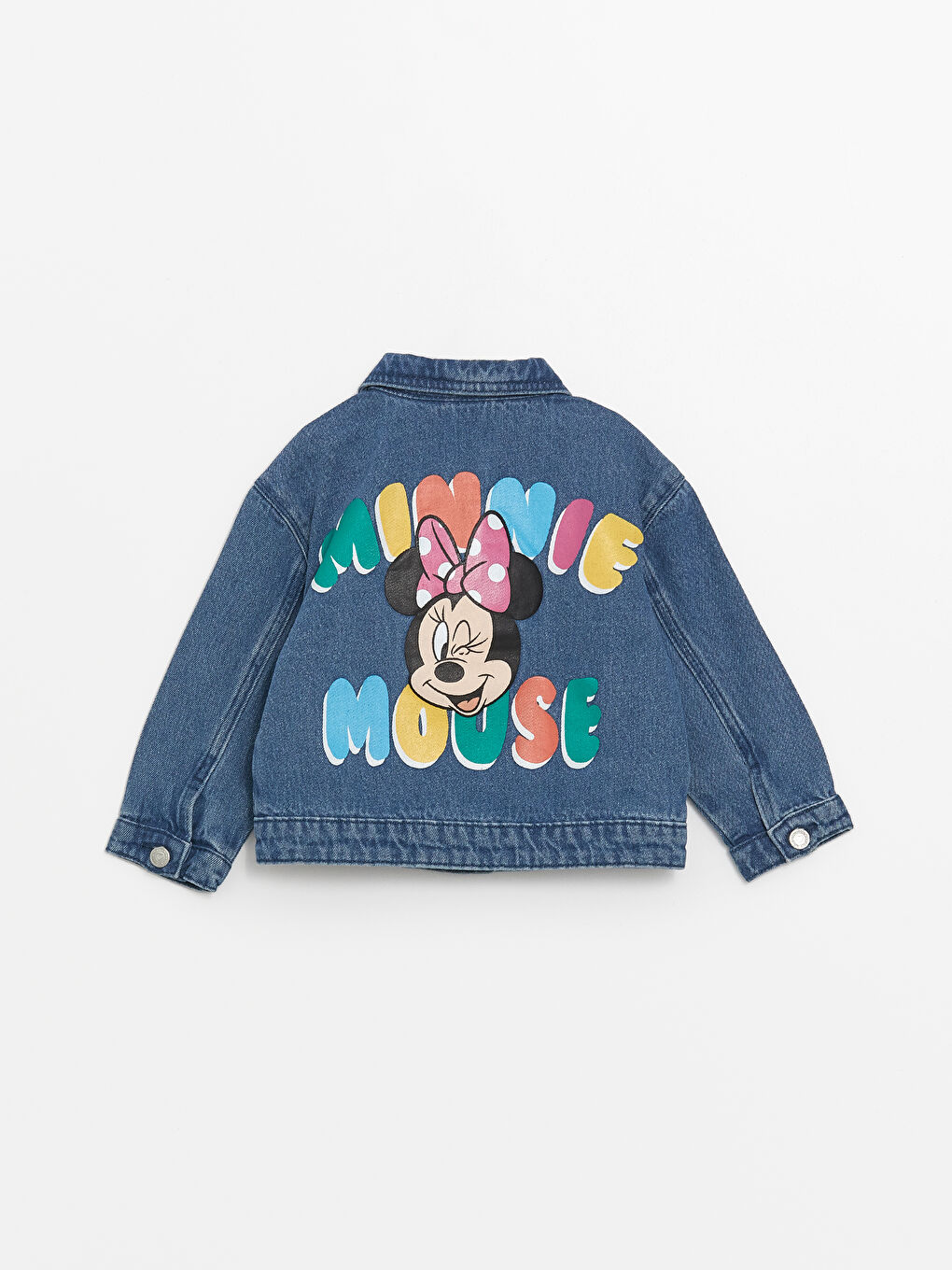 LCW Kids Orta İndigo Rodeo Uzun Kollu Minnie Mouse Baskı Kız Çocuk Jean Ceket - 1