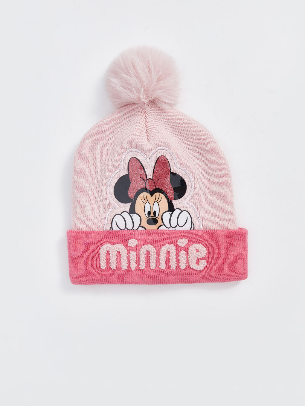 LCW ACCESSORIES Pembe Minnie Mouse Baskılı Kız Çocuk Bere ve Atkı - 1