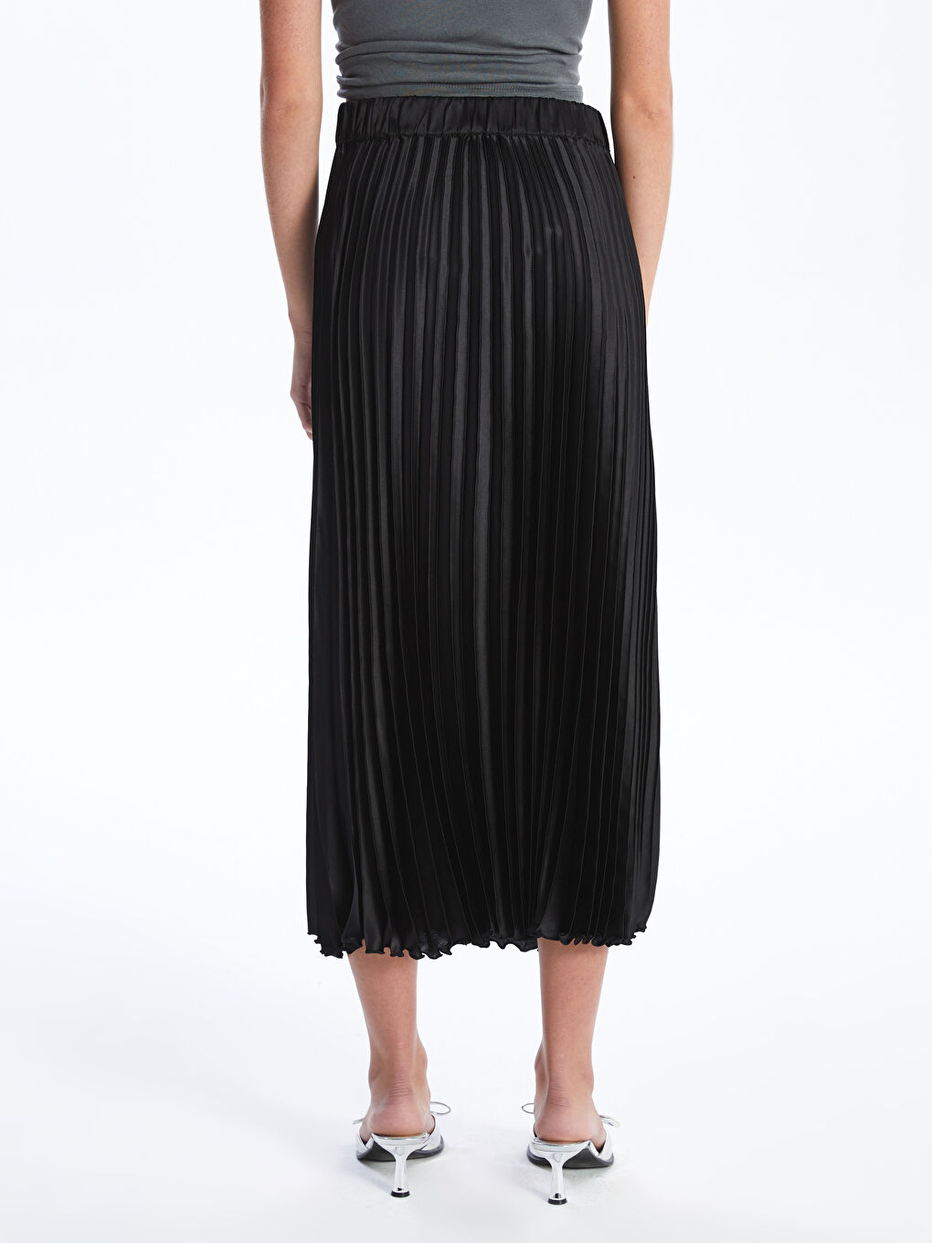 LC Waikiki Elasticated Waist Satin Women's Pleated Skirt -W4AN75Z8-CVL