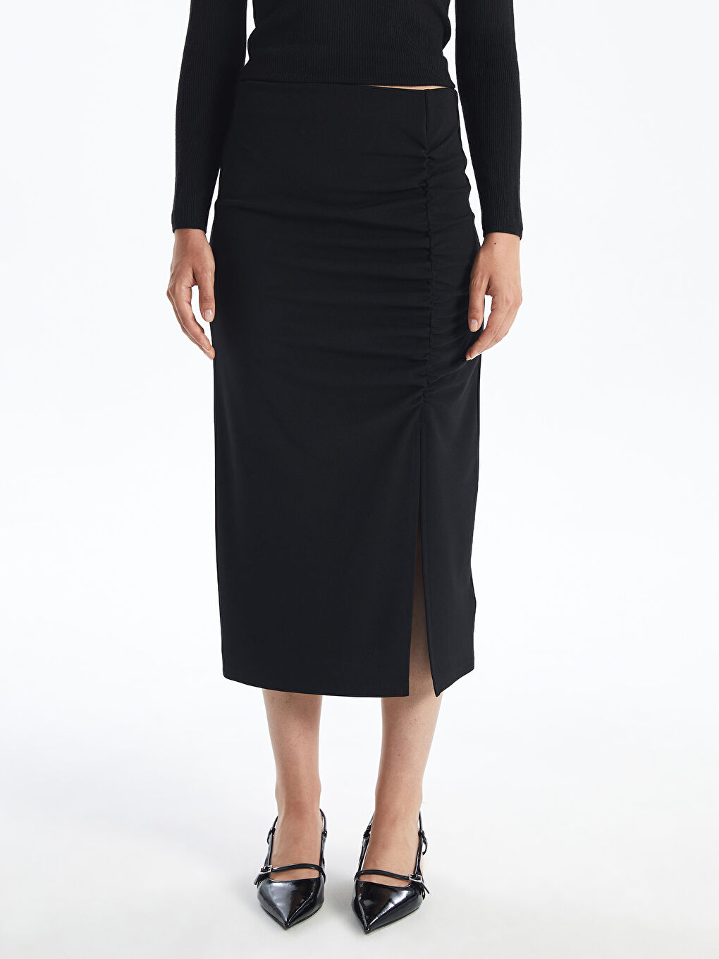 Women's Slim Fit Plain Skirt -W4AN76Z8-CVL