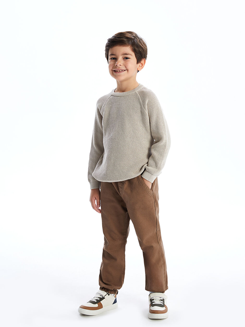 LCW Kids Kahverengi Beli Lastikli Basic Erkek Çocuk Jogger Pantolon