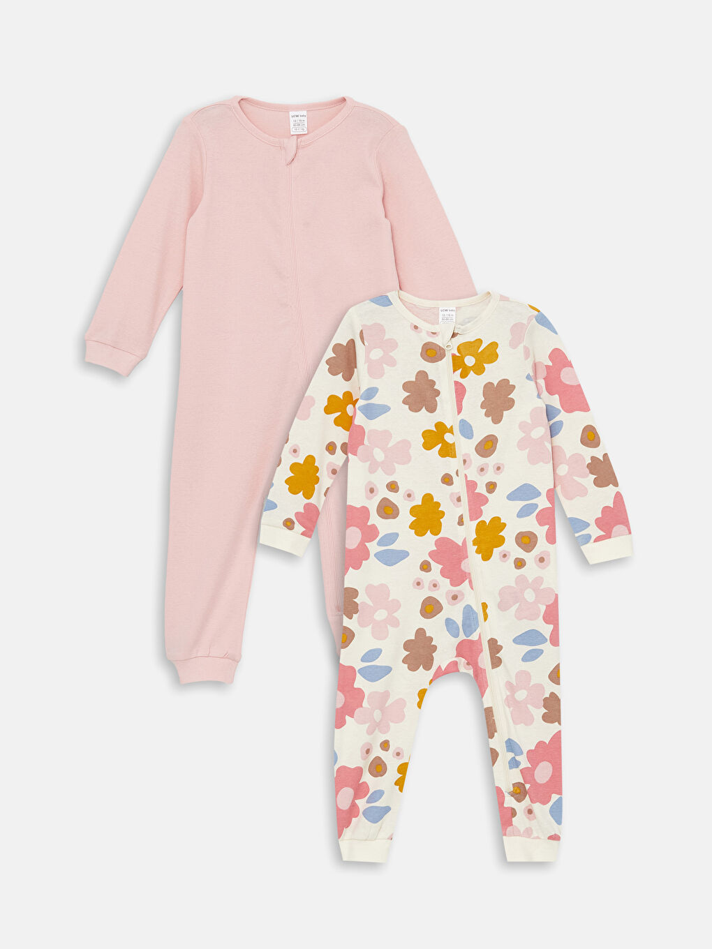 Crew Neck Baby Girls' Jumpsuit 2 Pack