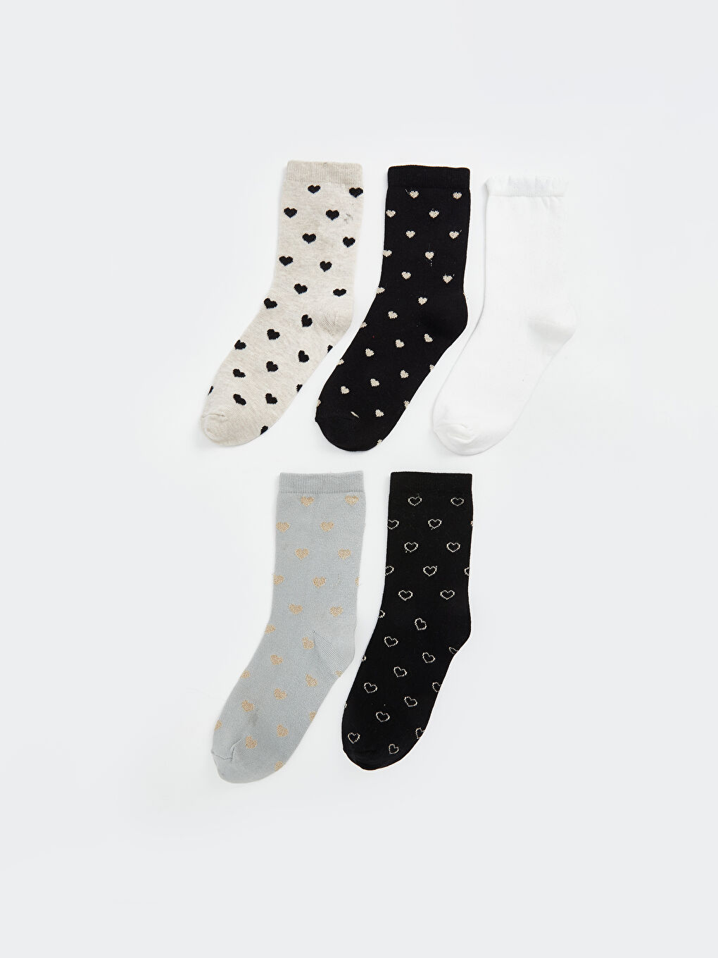 LCW DREAM Patterned Women's Ankle Socks 5 Pack -W4AP04Z8-G5M