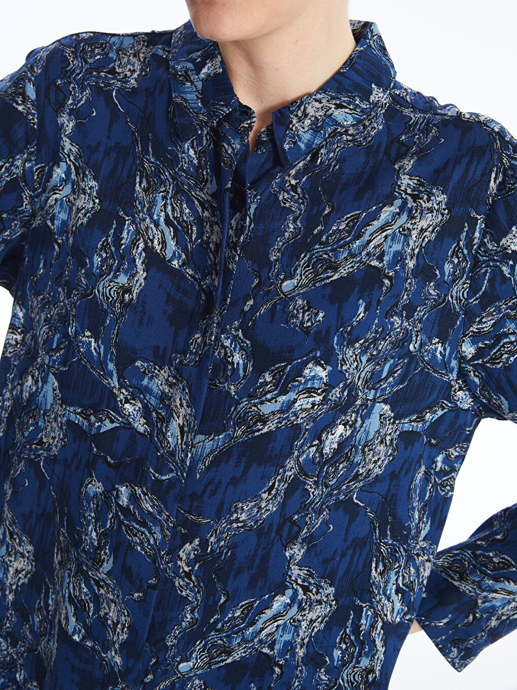 LCW Grace Patterned Women's Shirt Dress -W4AP07Z8-LSJ