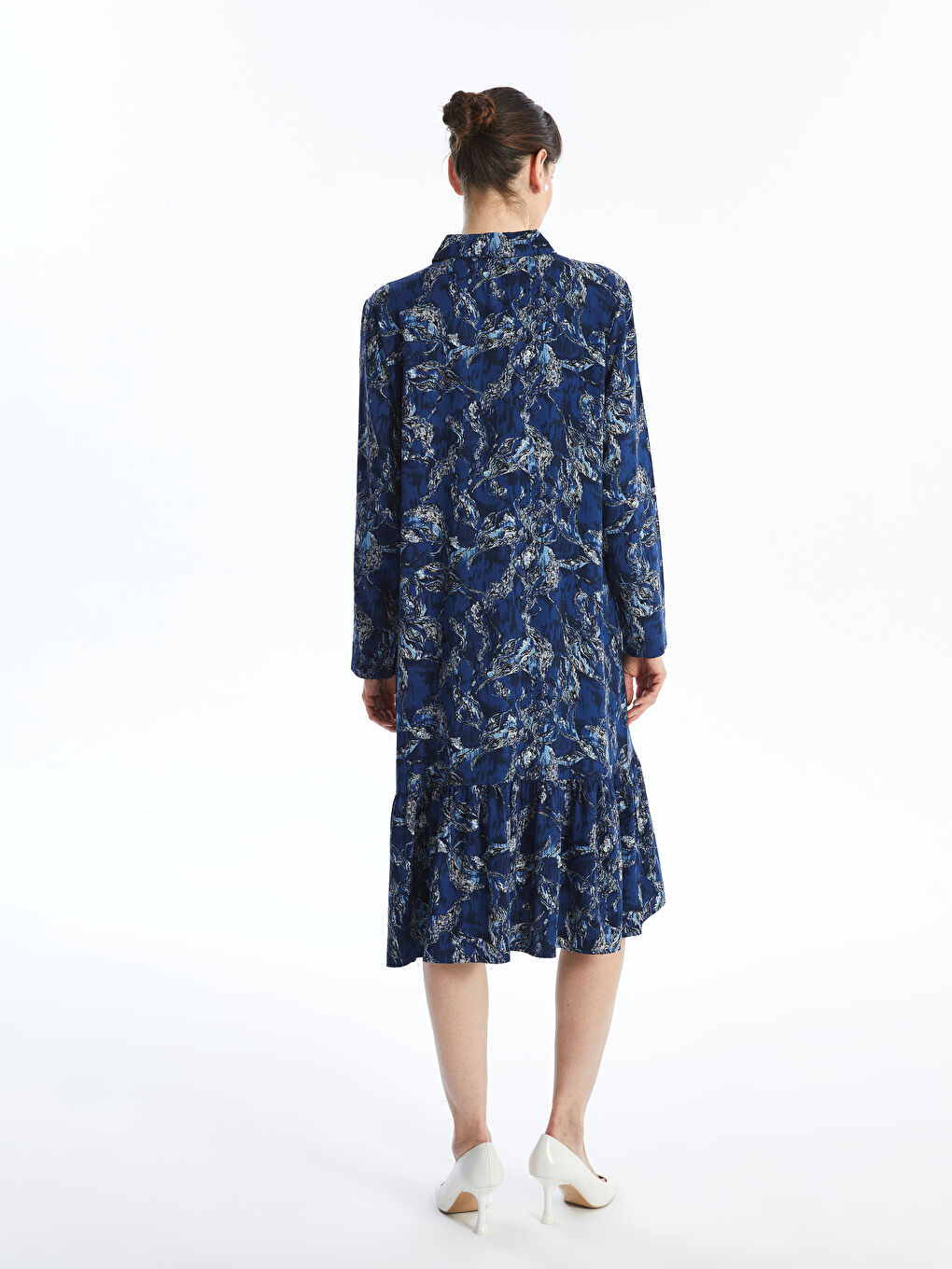 LCW Grace Patterned Women's Shirt Dress -W4AP07Z8-LSJ