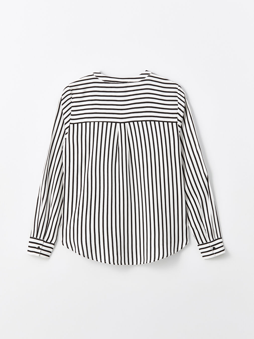 LC Waikiki Notch Neck Striped Long Sleeve Women's Blouse -W4AP30Z8-LEG