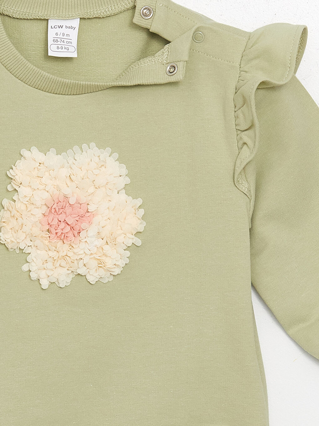 LCW baby Bisiklet Yaka Uzun Kollu Kız Bebek Çiçekli Sweatshirt ve Eşofman Alt 2'li Takım -W4AP47Z1-FJY