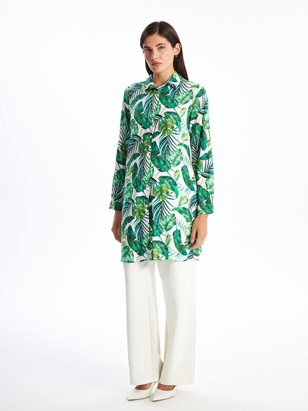 Patterned Women's Shirt Tunic-1