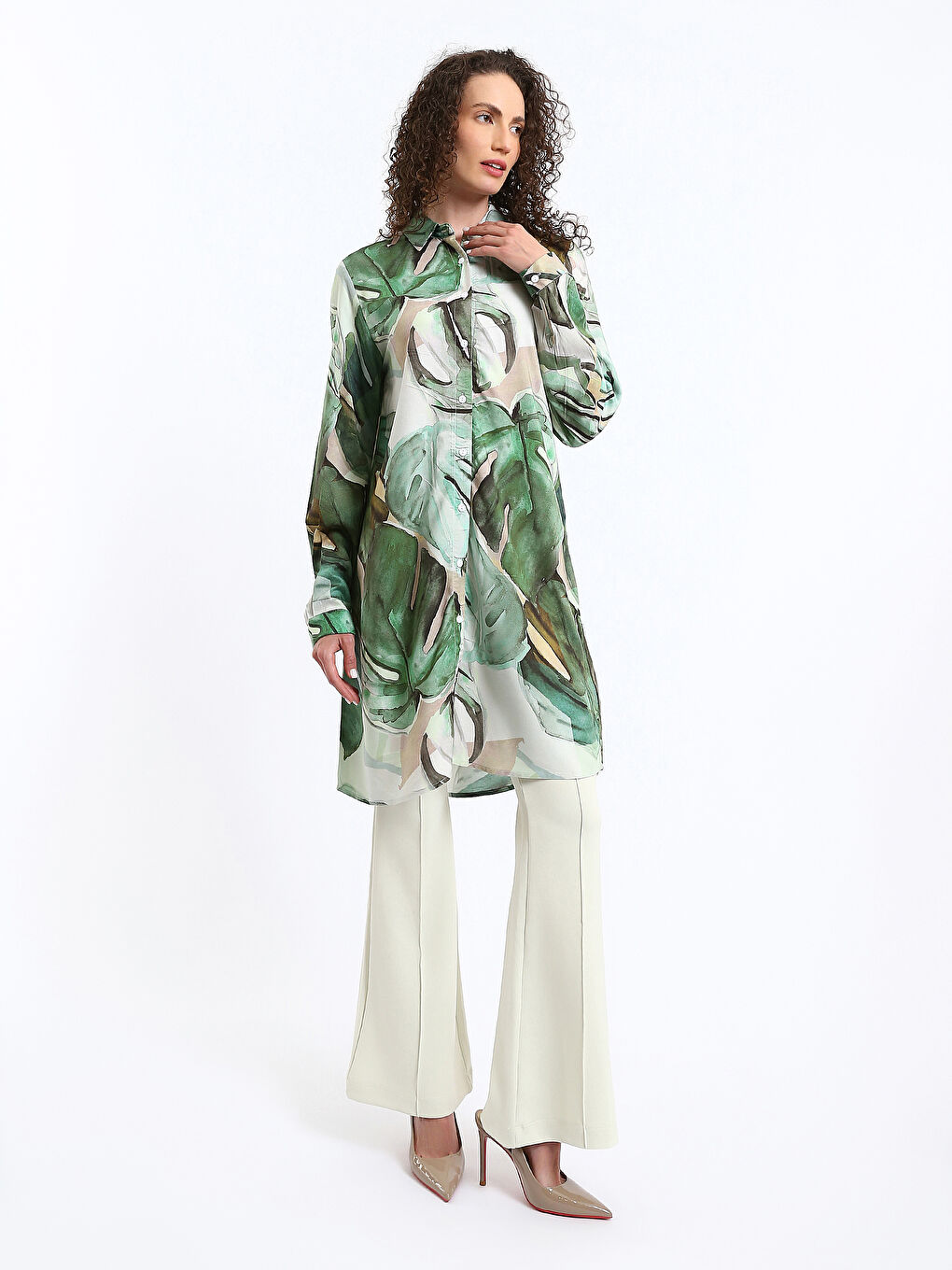 Patterned Women's Shirt Tunic-1