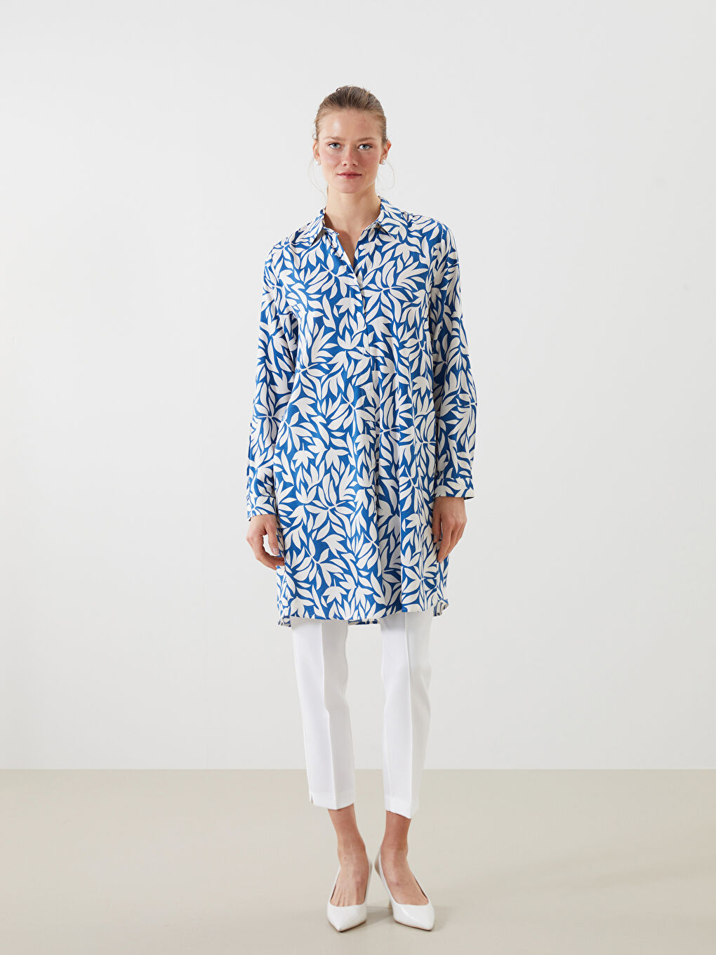 Patterned Women's Shirt Tunic-1