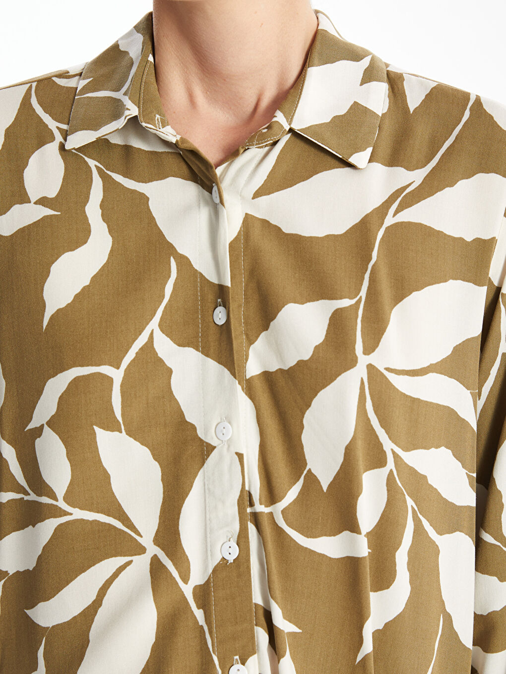 Patterned Women's Shirt Tunic -W4AP48Z8-SWD